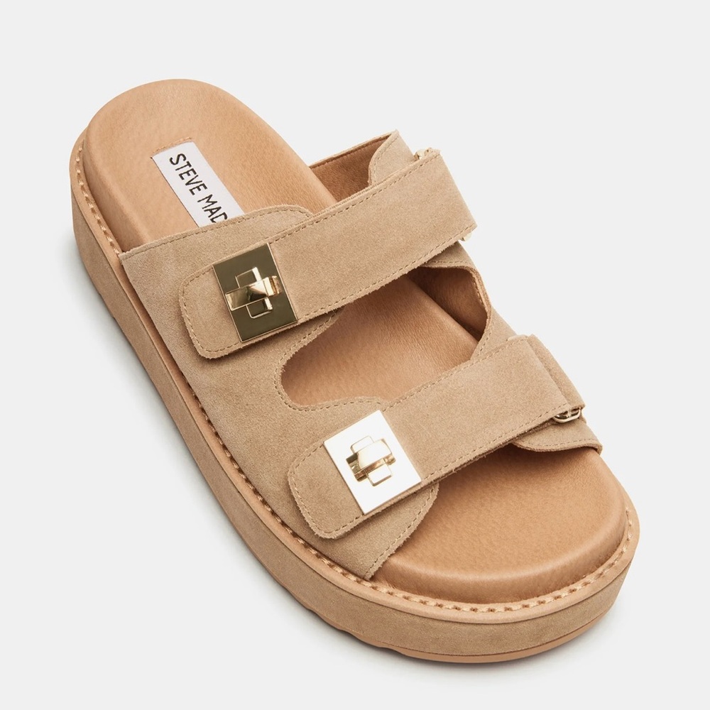 Steve Madden “Big Schmona” Taupe suede Women's Sandals